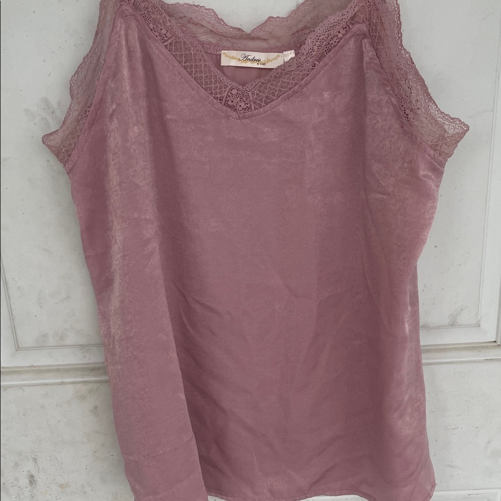 Anthropologie Mauve Lace Cami Top